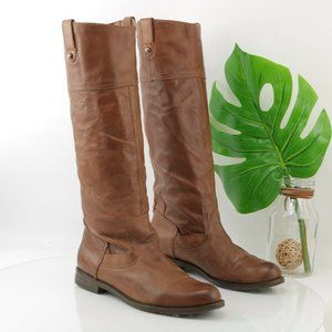 OTBT Petaluma Riding Boot Women Size 9 Knee High Pull Up Slouch Brown Leather